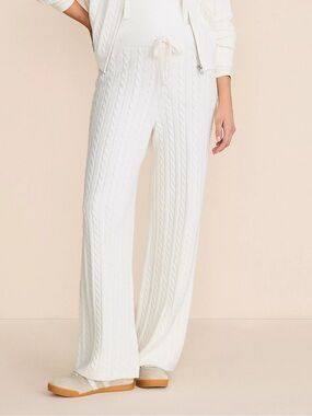 LOFT Lou & Grey Cable Sweater Wide Leg Pants